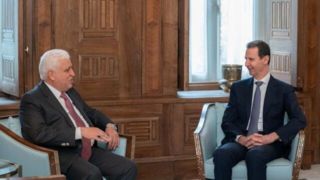 دیدار بشار اسد با رئیس حشدالشعبی عراق