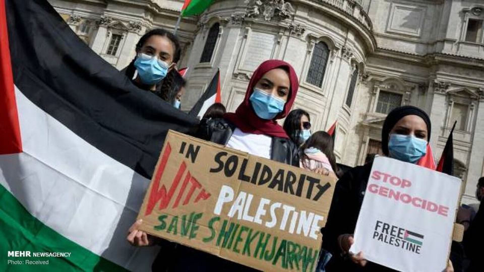 راهپیمایی دفاع از فلسطین در ایتالیا راهپیمایی دفاع از فلسطین در ایتالیا