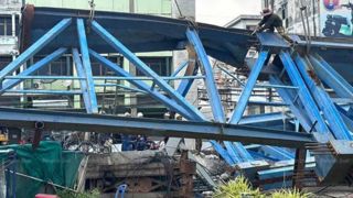  لحظه سقوط یک پل در حال ساخت در تایلند