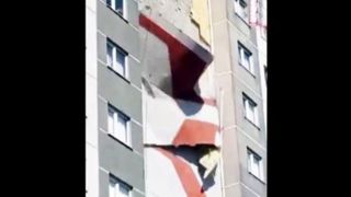 تصاویر دوربین مدار بسته از سقوط هولناک نمای آپارتمان ۱۵ طبقه در استانبول