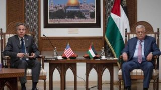 دیدار وزیر خارجه آمریکا با محمود عباس در رام‌الله