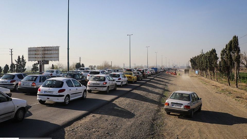 ترافیک در اتوبان تهران - قم