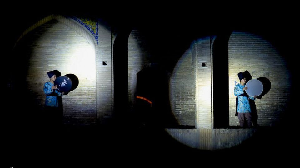  نور پردازی سه بعدی پل خواجو - اصفهان 