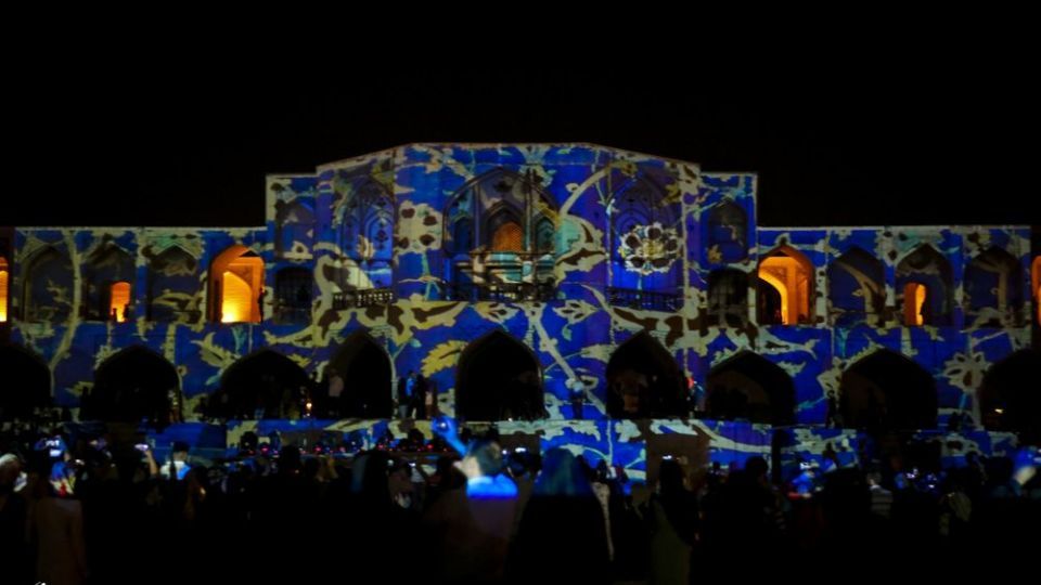  نور پردازی سه بعدی پل خواجو - اصفهان 