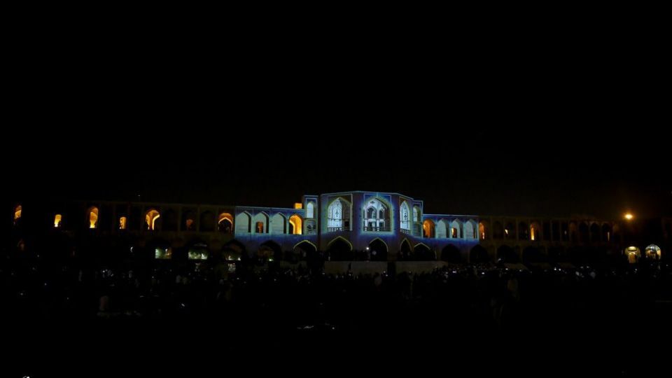  نور پردازی سه بعدی پل خواجو - اصفهان 