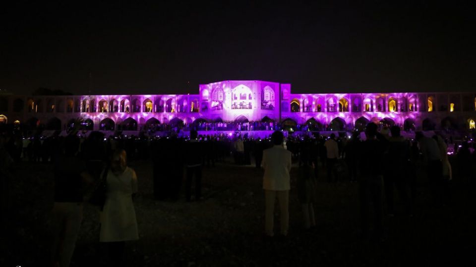  نور پردازی سه بعدی پل خواجو - اصفهان 