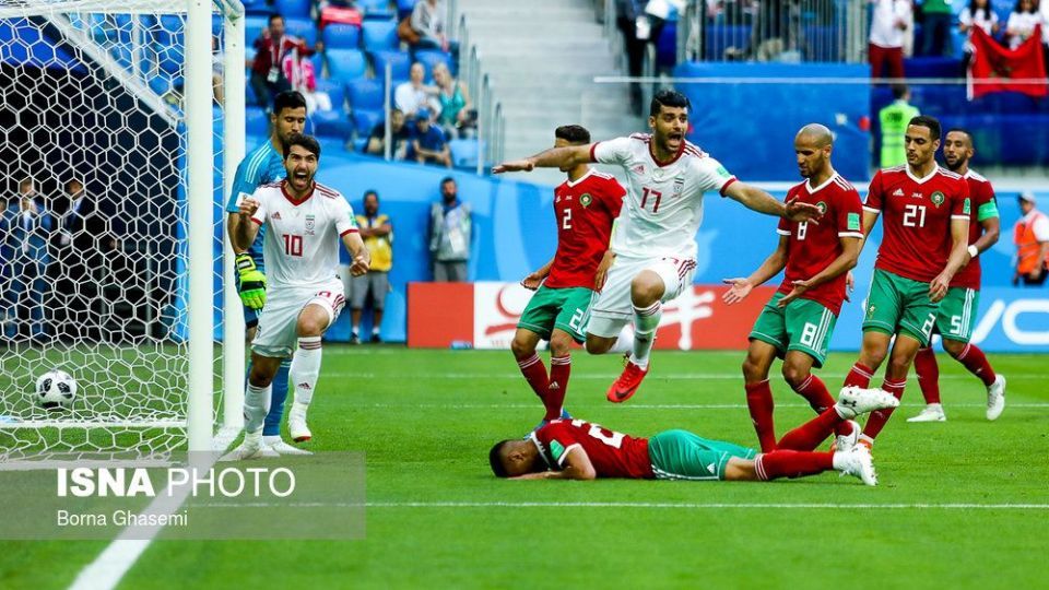 دیدار تیم‌های فوتبال ایران و مراکش