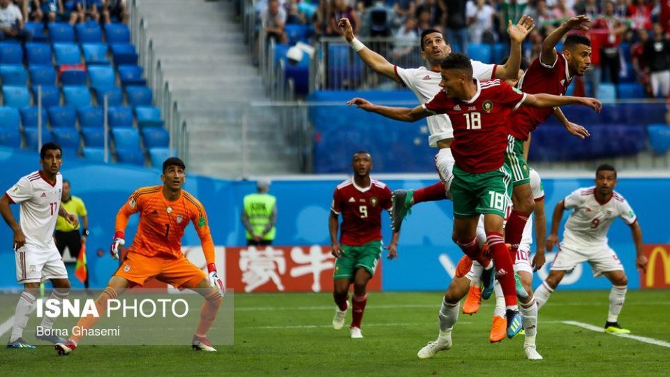 دیدار تیم‌های فوتبال ایران و مراکش