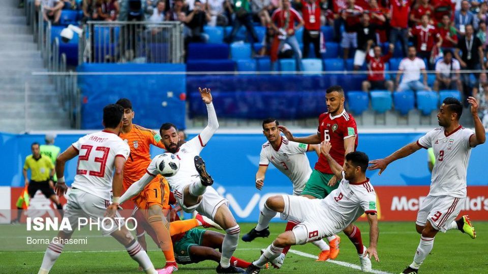 دیدار تیم‌های فوتبال ایران و مراکش