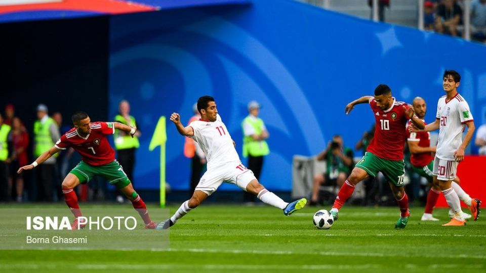 دیدار تیم‌های فوتبال ایران و مراکش