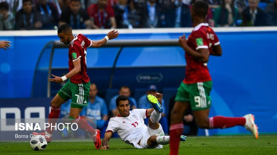 دیدار تیم‌های فوتبال ایران و مراکش