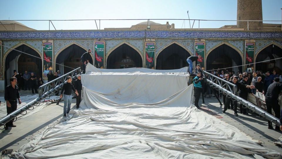 آیین برافراشتن خیمه ی حسینی در امام زاده هارونیه اصفهان