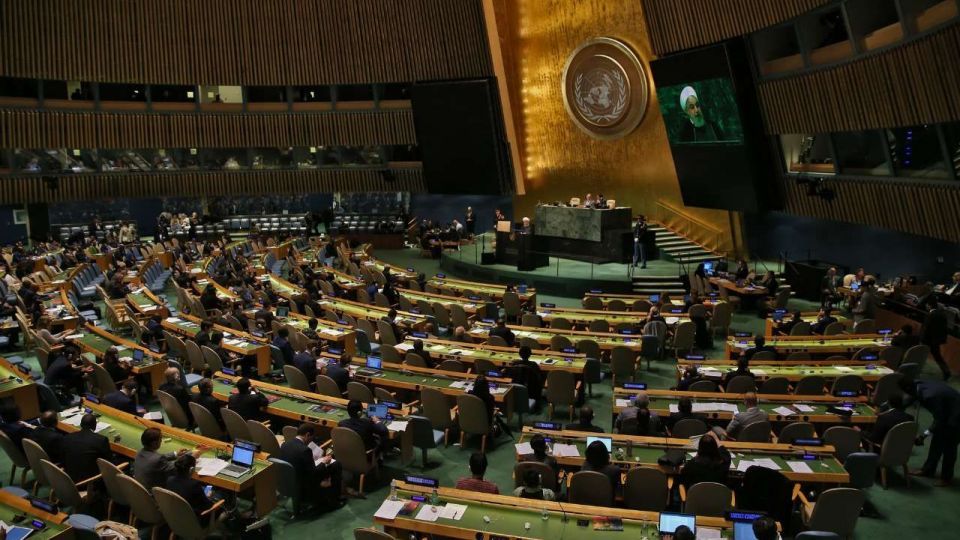  تصاویر سخنرانی روحانی در هفتاد و سومین مجمع عمومی سازمان ملل 