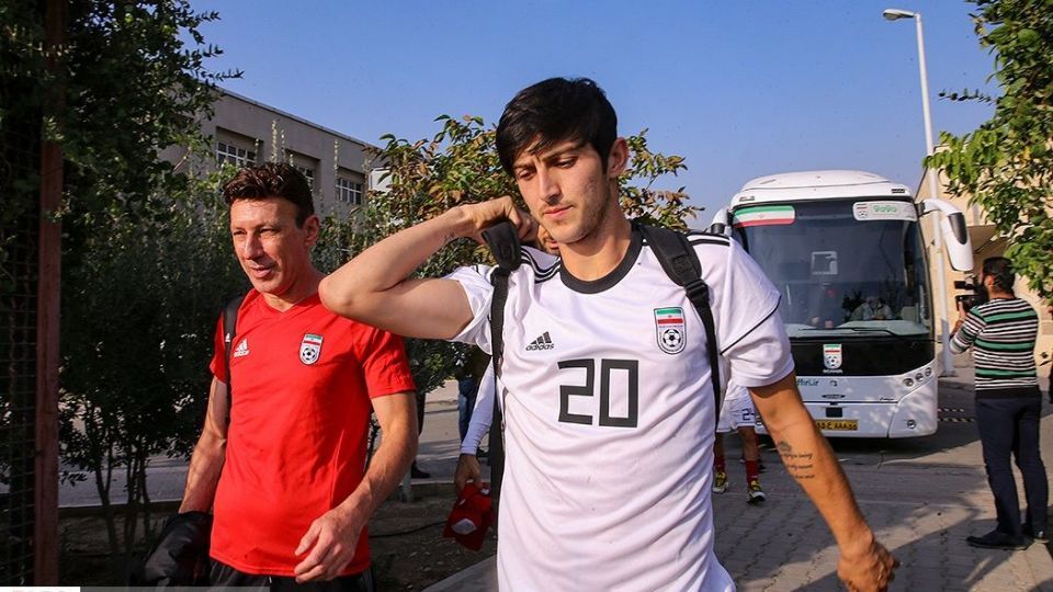 تمرین تیم ملی فوتبال با حضور سردار آزمون و رامین رضاییان