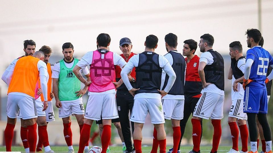 تمرین تیم ملی فوتبال با حضور سردار آزمون و رامین رضاییان