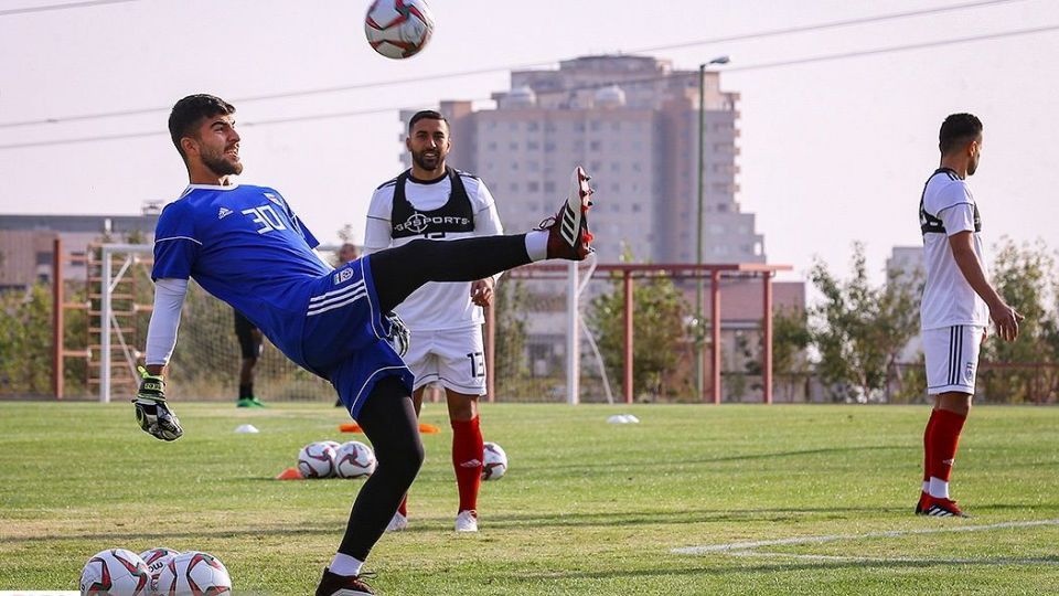 تمرین تیم ملی فوتبال با حضور سردار آزمون و رامین رضاییان