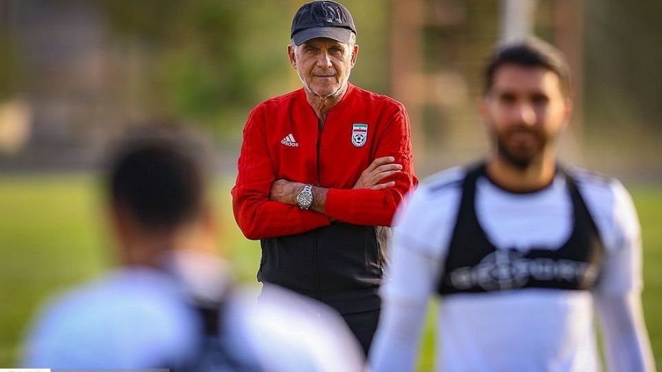 تمرین تیم ملی فوتبال با حضور سردار آزمون و رامین رضاییان