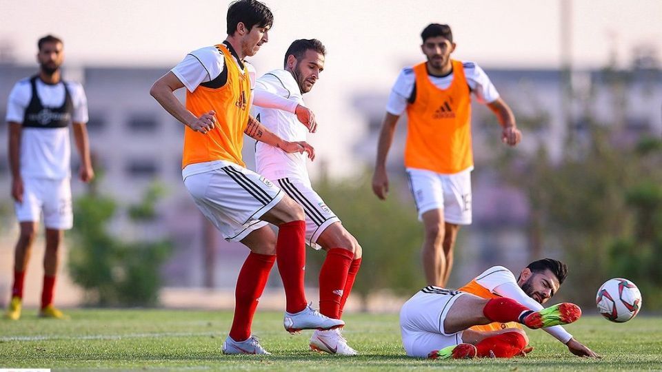 تمرین تیم ملی فوتبال با حضور سردار آزمون و رامین رضاییان