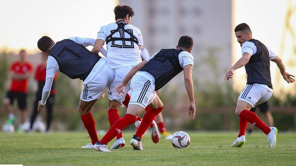 تمرین تیم ملی فوتبال با حضور سردار آزمون و رامین رضاییان