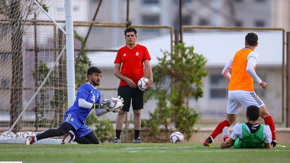 تمرین تیم ملی فوتبال با حضور سردار آزمون و رامین رضاییان