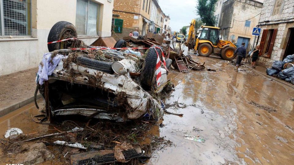 سیل در جزیره مایورکا، اسپانیا