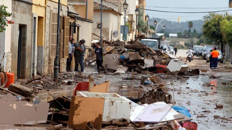 سیل در جزیره مایورکا، اسپانیا