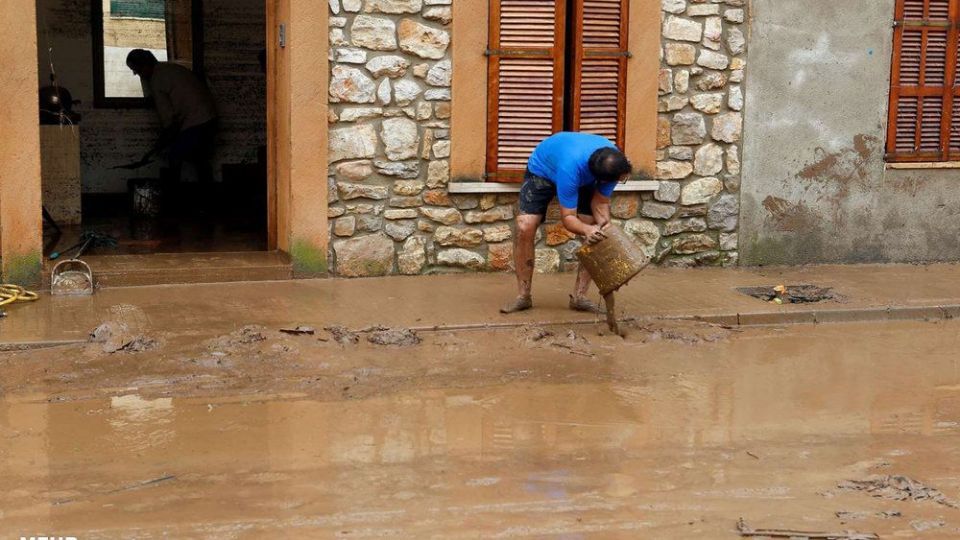 سیل در جزیره مایورکا، اسپانیا