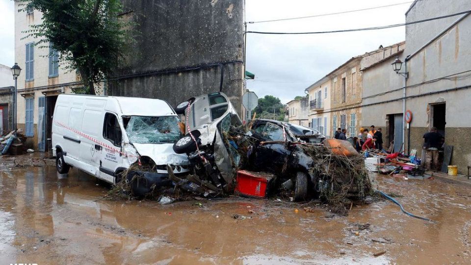 سیل در جزیره مایورکا، اسپانیا