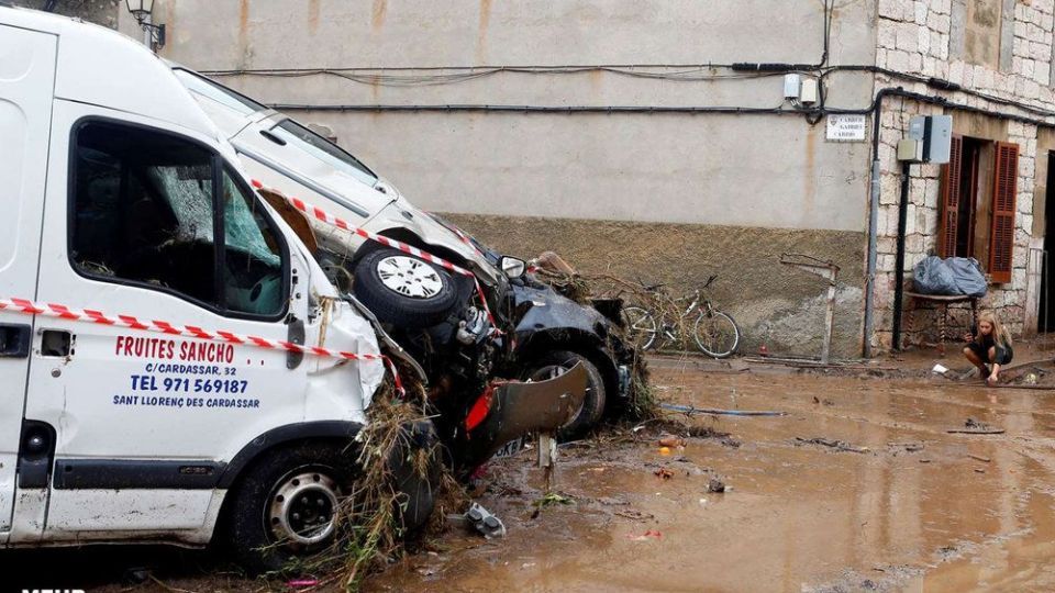 سیل در جزیره مایورکا، اسپانیا