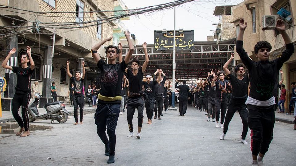 عزاداران زائرین اربعین حسینی در شهر سماوه