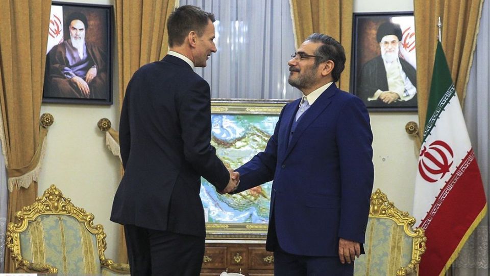 دیدار وزیر خارجه انگلیس و دبیر شورای عالی امنیت ملی