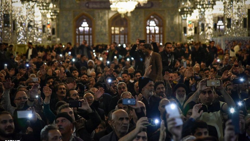 بارش باران در شب میلاد حضرت رسول‎ در حرم رضوی