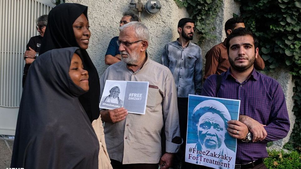 تجمع اعتراضی مقابل سفارت نیجریه در حمایت از شیخ زکزاکی