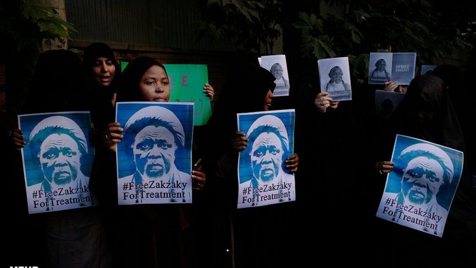 تجمع اعتراضی مقابل سفارت نیجریه در حمایت از شیخ زکزاکی