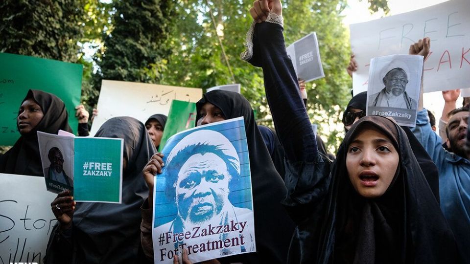 تجمع اعتراضی مقابل سفارت نیجریه در حمایت از شیخ زکزاکی