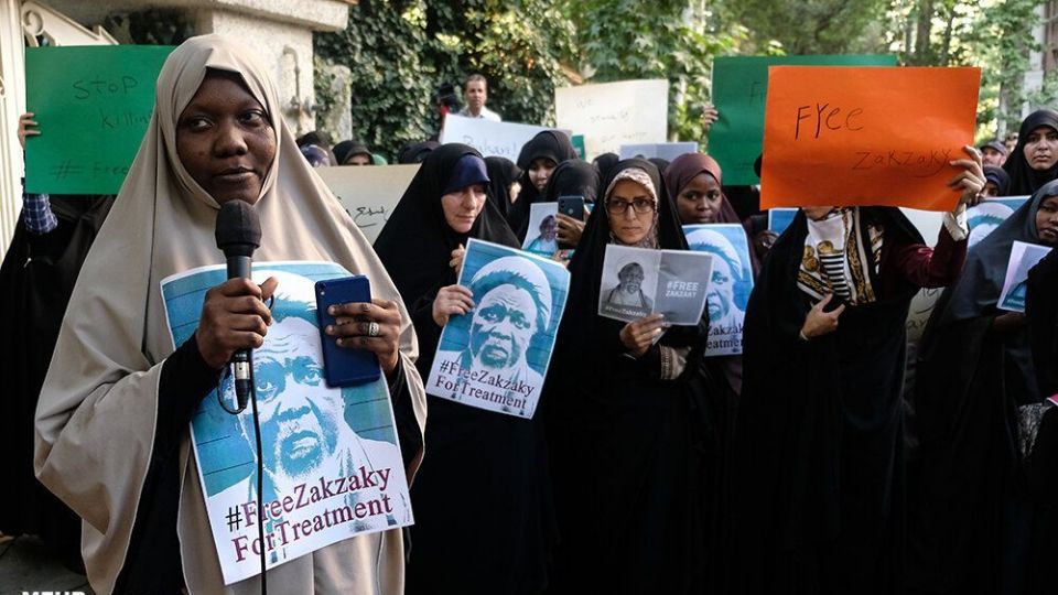 تجمع اعتراضی مقابل سفارت نیجریه در حمایت از شیخ زکزاکی