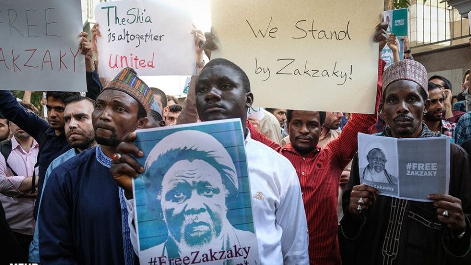 تجمع اعتراضی مقابل سفارت نیجریه در حمایت از شیخ زکزاکی