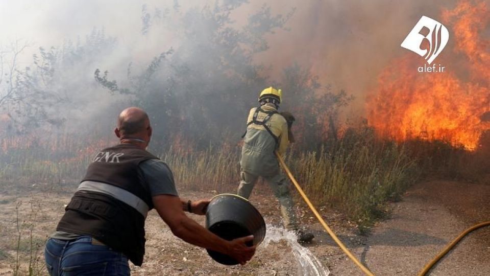 آتش سوزی گسترده در مرز پرتغال 