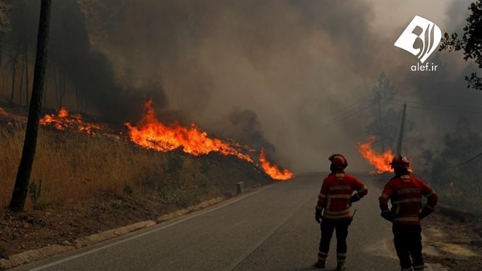 آتش سوزی گسترده در مرز پرتغال 
