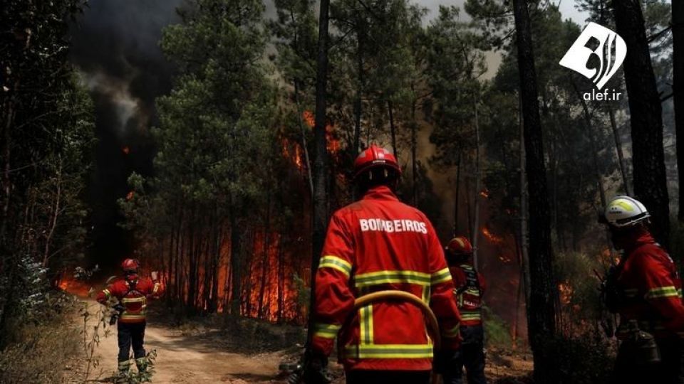 آتش سوزی گسترده در مرز پرتغال 