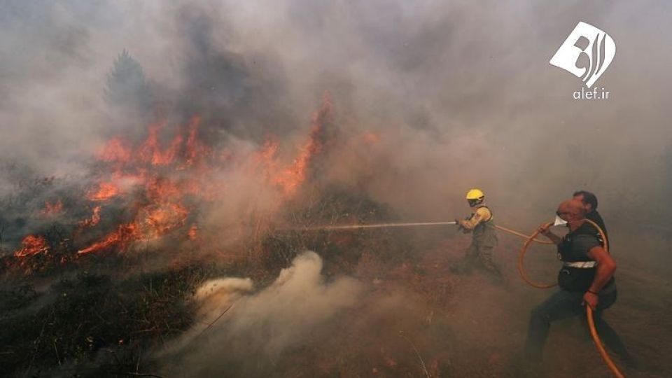 آتش سوزی گسترده در مرز پرتغال 