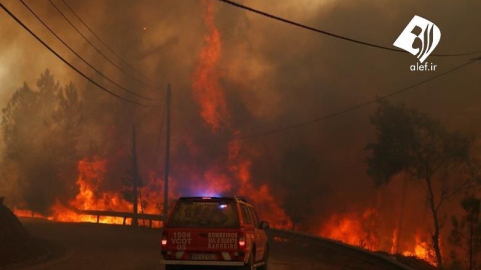 آتش سوزی گسترده در مرز پرتغال 