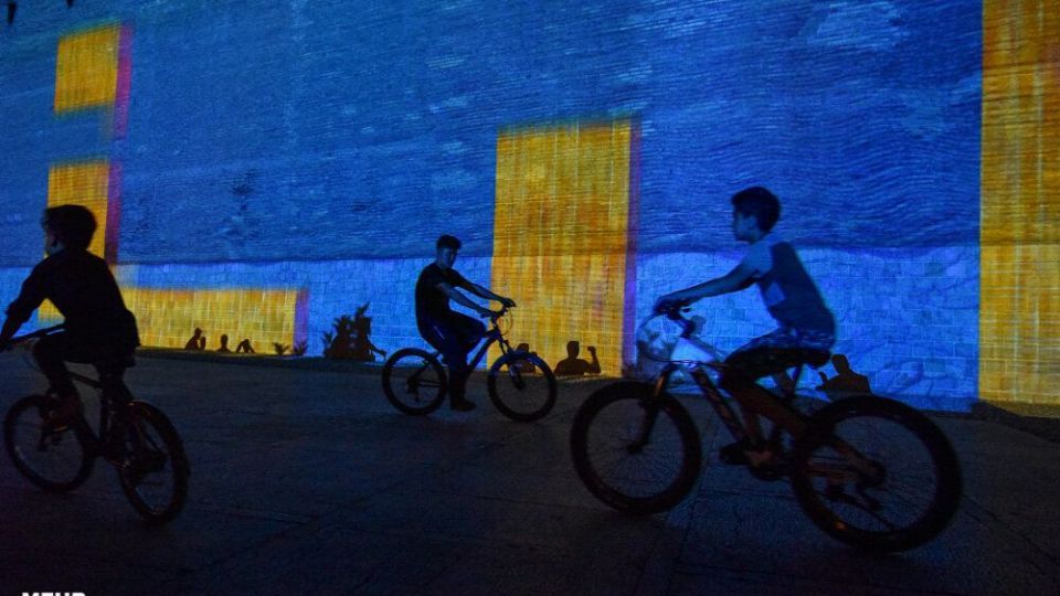 اجرای نورپردازی سه بعدی زیبا در ارگ کریمخان شیراز