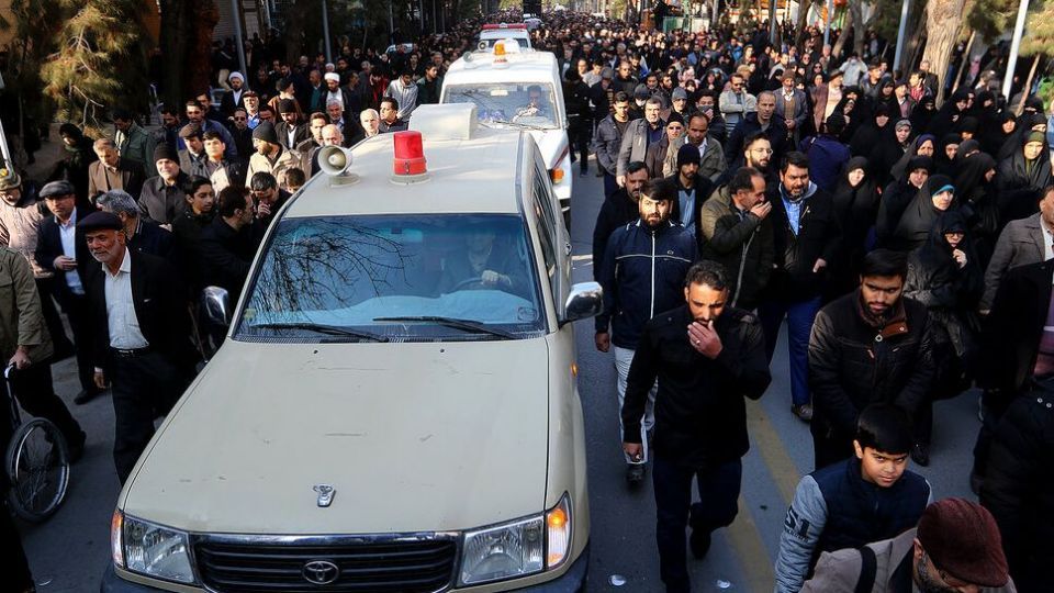 مراسم تشییع ۱۱ نفر از شهدای حادثه سقوط هواپیمای اوکراینی در اصفهان