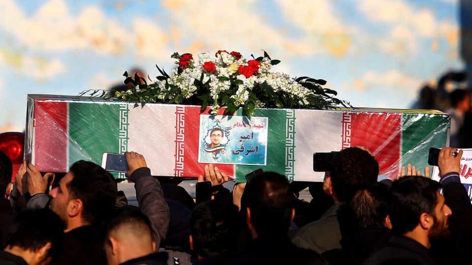 مراسم تشییع ۱۱ نفر از شهدای حادثه سقوط هواپیمای اوکراینی در اصفهان