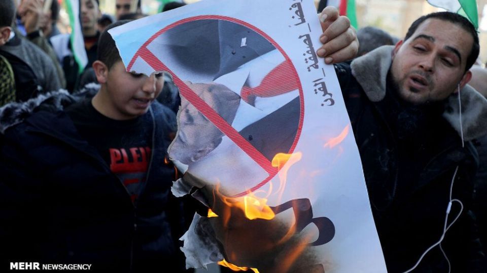  تظاهرات فلسطینیان علیه طرح موسوم به «معامله قرن»
