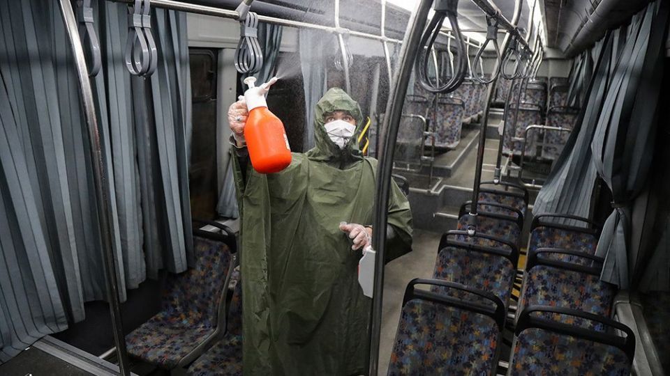 ضدعفونی ناوگان اتوبوسرانی شهر قم