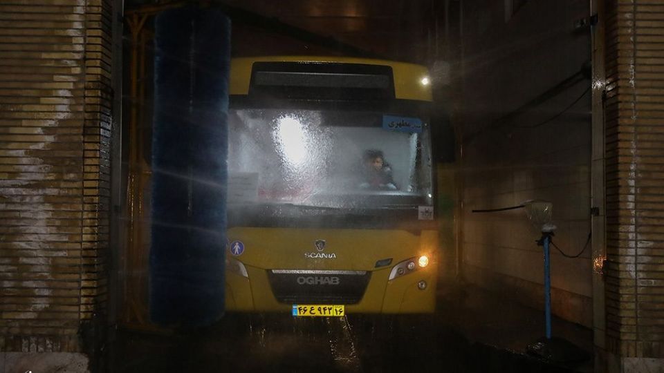 ضدعفونی ناوگان اتوبوسرانی شهر قم