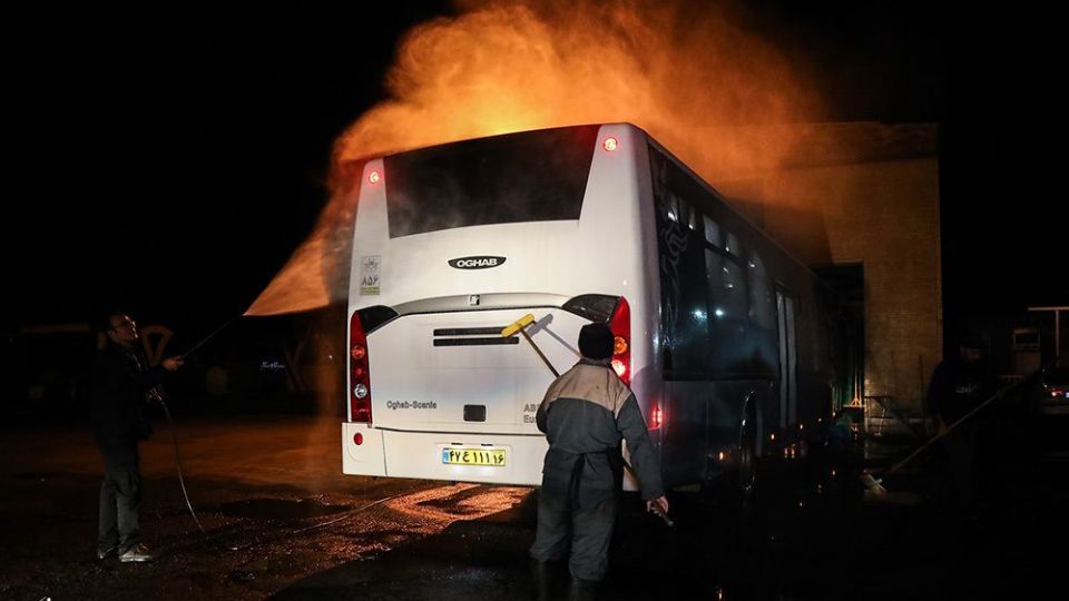 ضدعفونی ناوگان اتوبوسرانی شهر قم