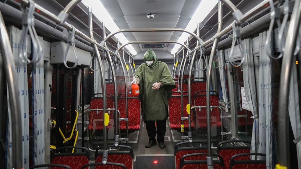 ضدعفونی ناوگان اتوبوسرانی شهر قم